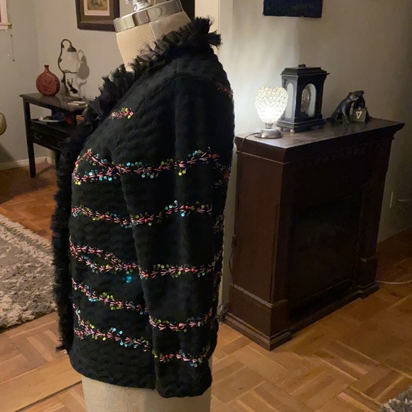 Michael Simon from Neiman’s stunning holiday open sweater w/ gorgeous sequins. - Picture 8 of 16